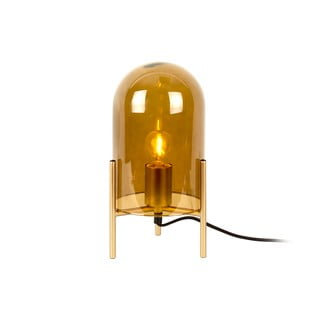 Gorčično rumena steklena namizna svetilka Leitmotiv Bell, višina 30 cm