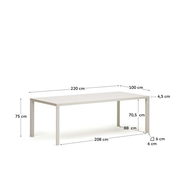 Vrtna jedilna miza 100x220 cm Culip - Kave Home-image-4