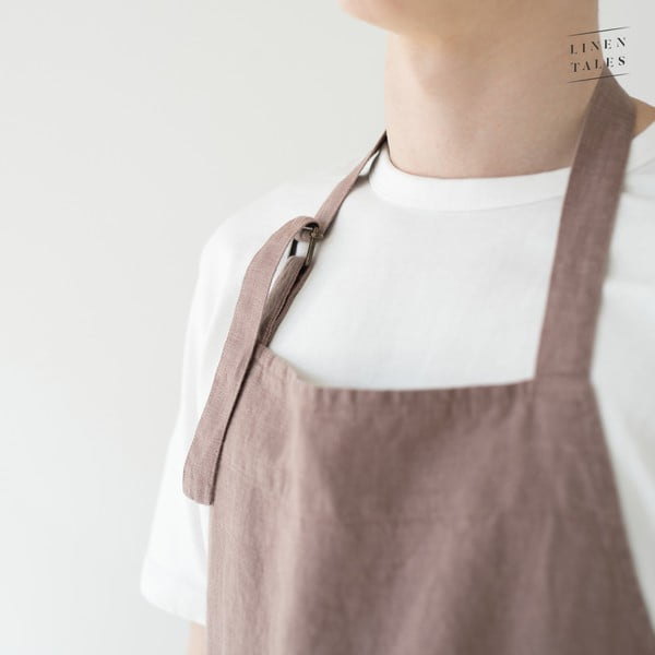 Umazano-vijoličen lanen predpasnik Linen Tales Chef, dolžina 100 cm-image-1