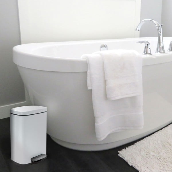 Mat bel jeklen koš za smeti s pedalom 5 l Akira – Spirella-image-2