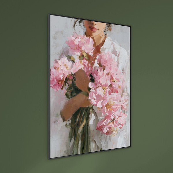 Tiskana slika z okvirjem/na platnu 70x100 cm Floral Embrace – Styler-image-1