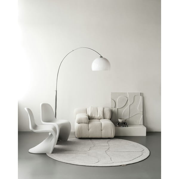 Svetlo siva volnena okrogla preproga ø 133 cm Morphic Organica – Agnella-image-4