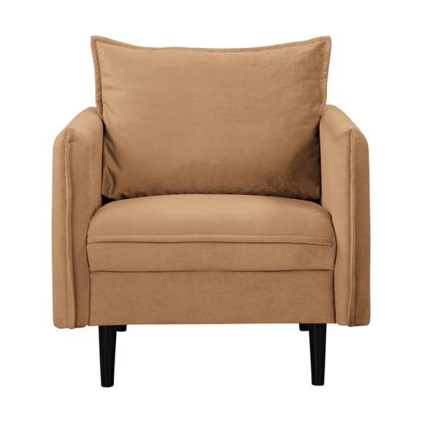 Rjav žameten fotelj Juli – Ropez-image-1