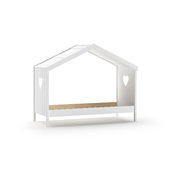 Bela postelja v obliki hiške 90x200 cm Amori - Vipack-image-2