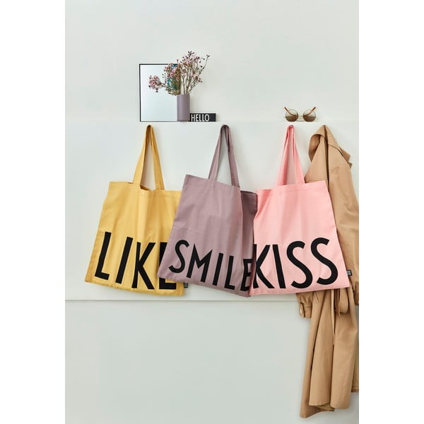 Vijolična platnena torba Design Letters Smile-image-1