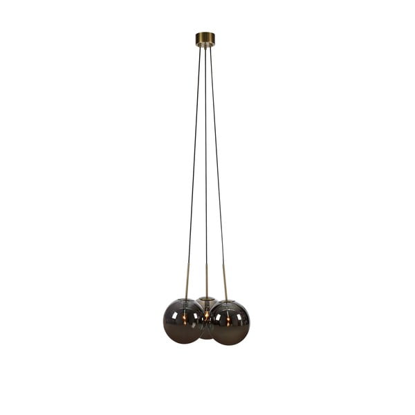 Črna viseča svetilka s steklenim senčnikom 54x54 cm Dione - Markslöjd