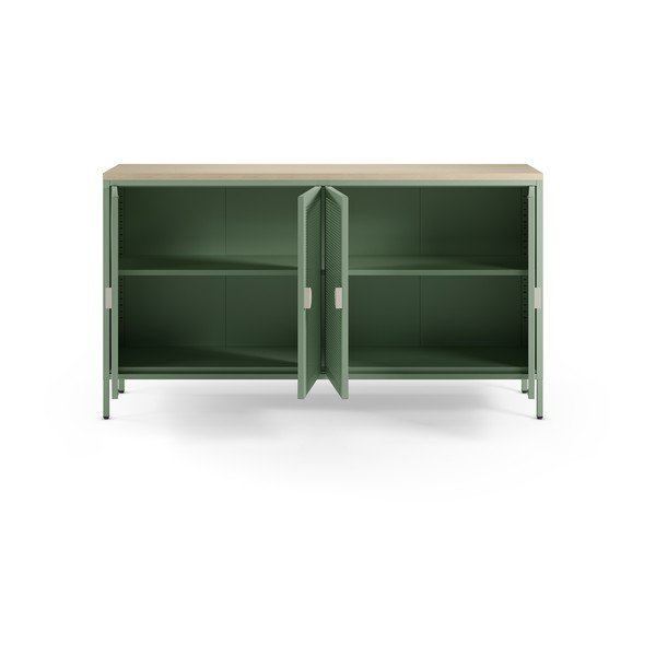 Mentolno zelena/v naravni barvi kovinska omarica 160x90x40 cm Sayla – Marckeric-image-1