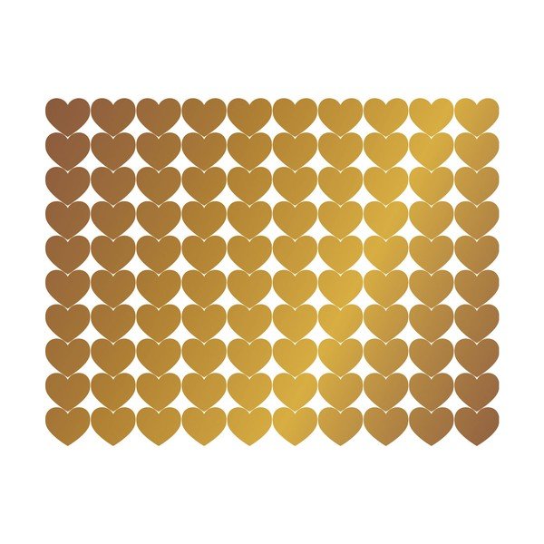 Set 100 stenskih nalepk Ambiance Golden Heart-image-2