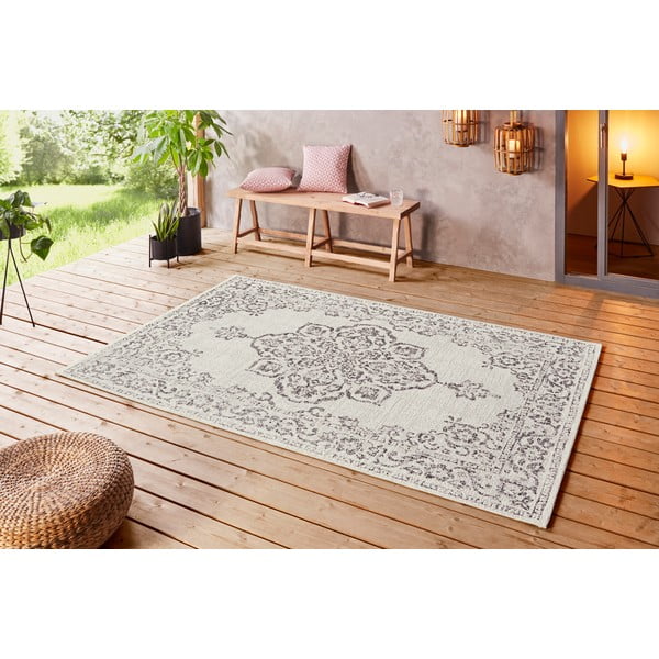 Siva in kremasta zunanja preproga NORTHRUGS Tilos, 120 x 170 cm-image-1