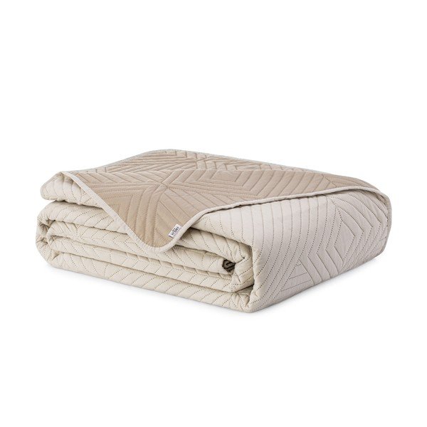 Bež prešito pregrinjalo iz mikrovlaken 240x260 cm Softa – Restilo