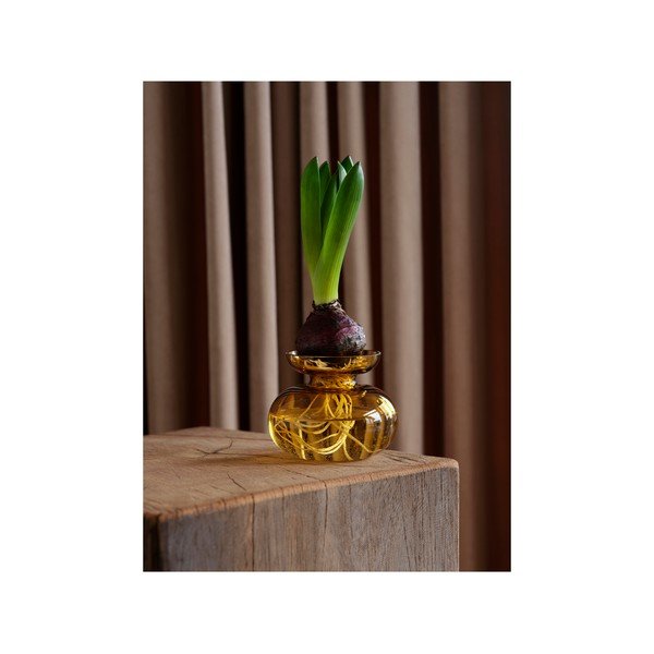 Oker rumena steklena ročno izdelana vaza (višina 9 cm) Inu – Zone-image-3