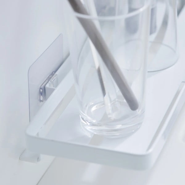 Mat bela jeklena kopalniška polica z namestitvijo brez vrtanja Film Hook – YAMAZAKI-image-4