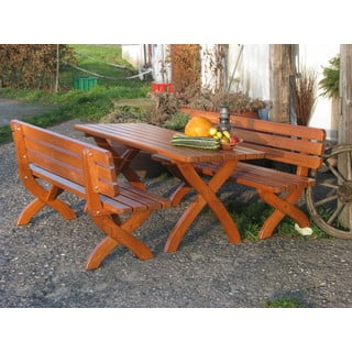 Vrtna jedilna miza iz borovega lesa 160x70 cm Strong - Rojaplast