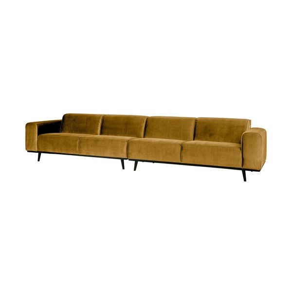 Medeno rumena žametna zofa BePureHome Statement, 372 cm-image-1