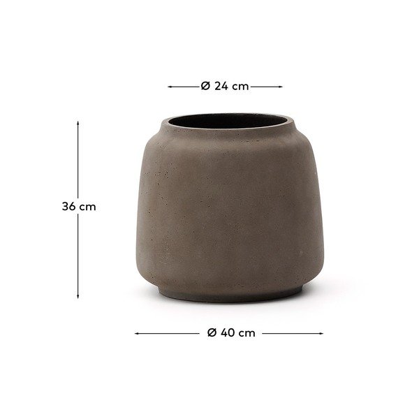 Betonski okrasni cvetlični lonec ø 40 cm Lira – Kave Home-image-4