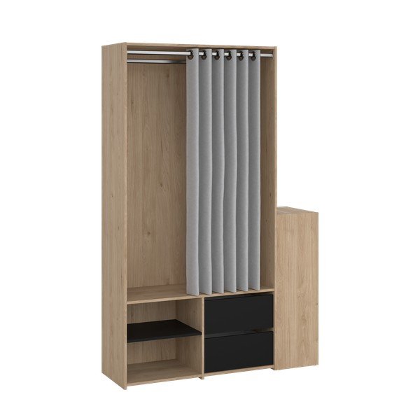 Črn/naraven set za hodnik v hrastovem dekorju Kit – Tvilum-image-4