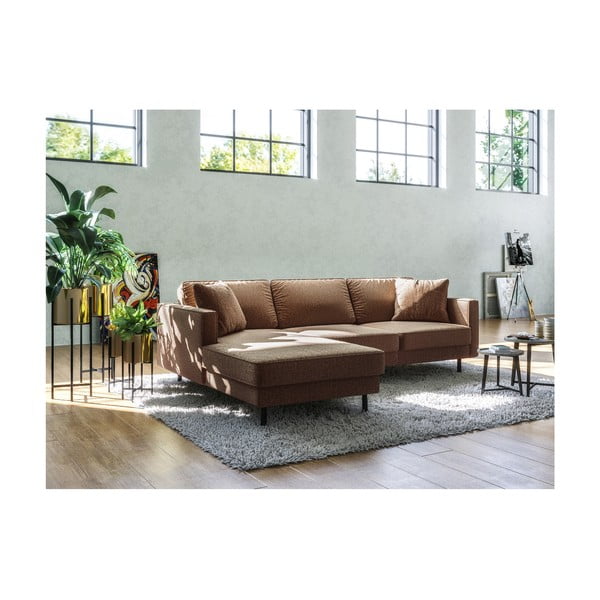 Rjava kotna sedežna garnitura MESONICA Kobo, desni kot-image-3