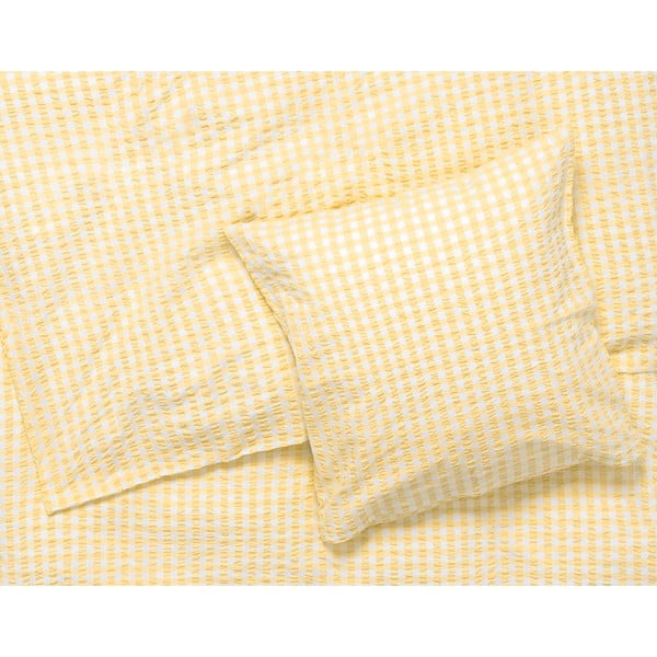 Rumena/bela posteljnina iz krepa 140x200 cm Bæk&Bølge – JUNA-image-1