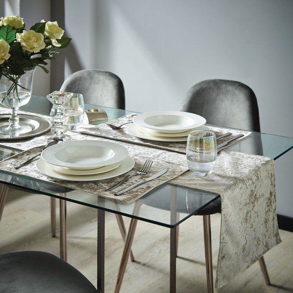 Tekstilni pogrinjek 2 kos 46x30 cm Crushed Velvet - Catherine Lansfield-image-2