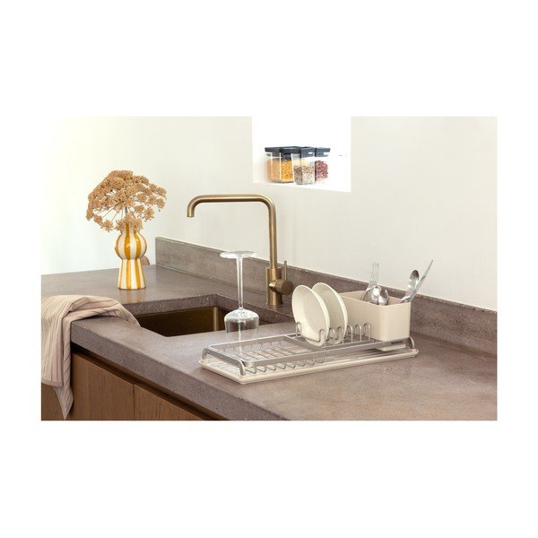 Bež kovinski odcejalnik posode 46x20 cm – Brabantia-image-1