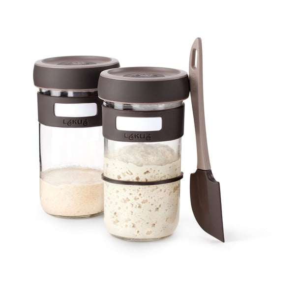 Komplet za pripravo testa iz droži z lopatko 2 ks 700 ml – Lékué