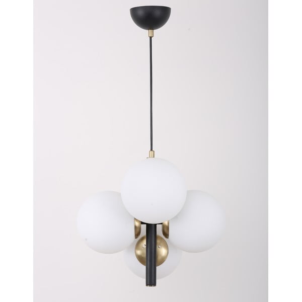 Bela/črna viseča svetilka s steklenim senčnikom ø 15 cm Forte – Squid Lighting-image-3