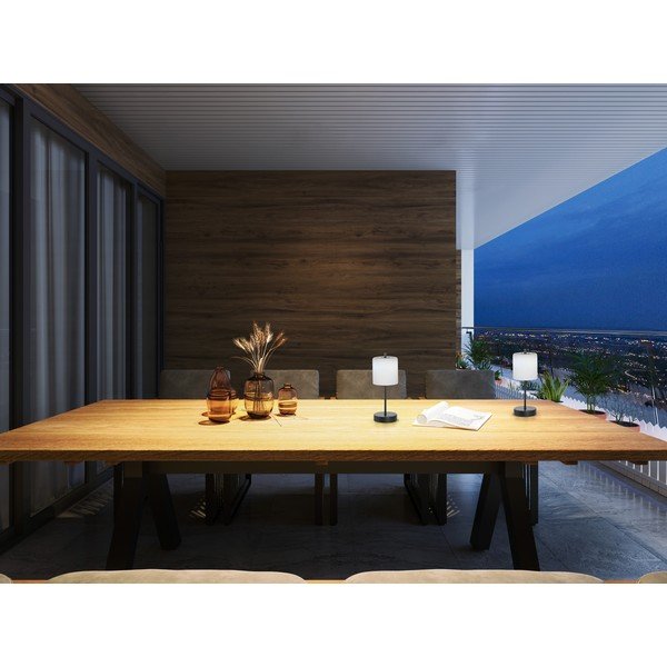 Črno-bela LED zatemnitvena namizna svetilka (višina 34,5 cm) Riva – Fischer & Honsel-image-1