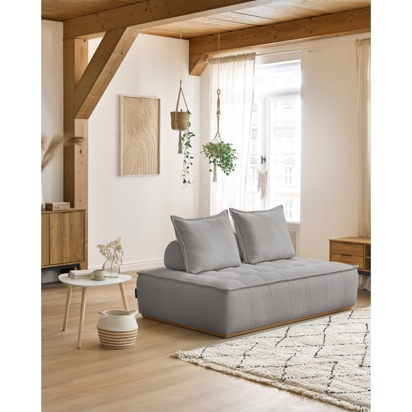 Svetlo siva sedežna garnitura iz šenilje 175 cm Elisa – Bobochic Paris-image-1