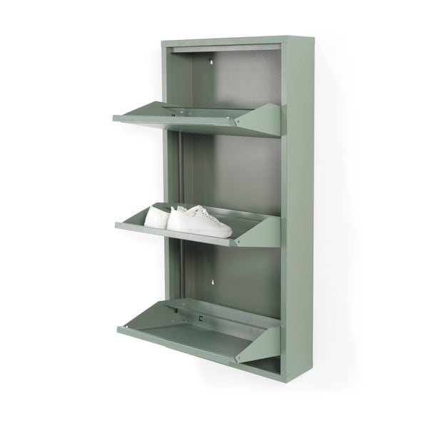 Prašno zelena kovinska preklopna omarica za čevlje 50x103x15 cm Billy – Spinder Design-image-2
