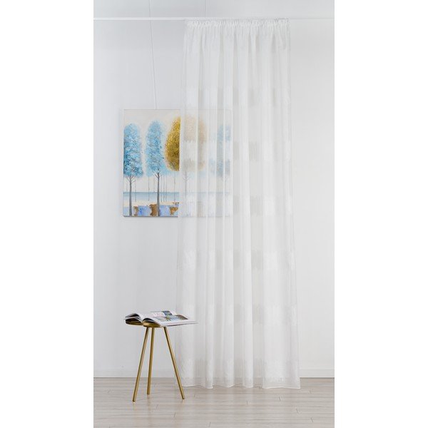 Bela prosojna zavesa 140x260 cm Musette – Mendola Fabrics-image-1