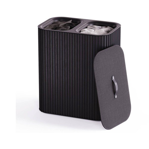 Črn koš za perilo 2x45 l iz bambusa Tota Luxe – Joseph Joseph