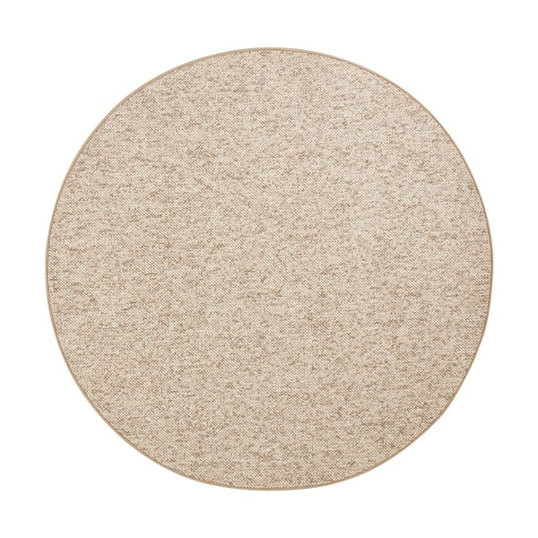 Svetlo rjava okrogla preproga ø 200 cm Wolly – BT Carpet