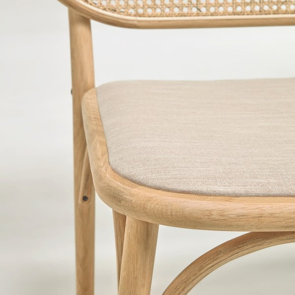 Pleten fotelj iz trstike v bež in naravni barvi Doriane – Kave Home-image-4