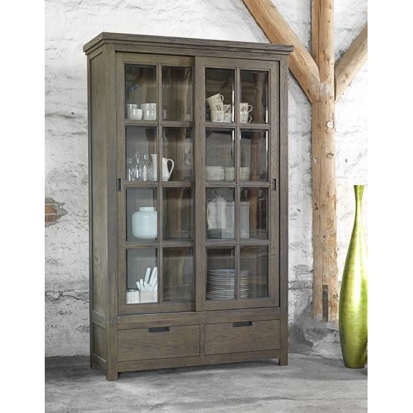 Vitrina Križ, dimljen, 130x210x43 cm-image-1
