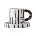 Črno-bela lončena skodelica 300 ml Frankie – Bloomingville