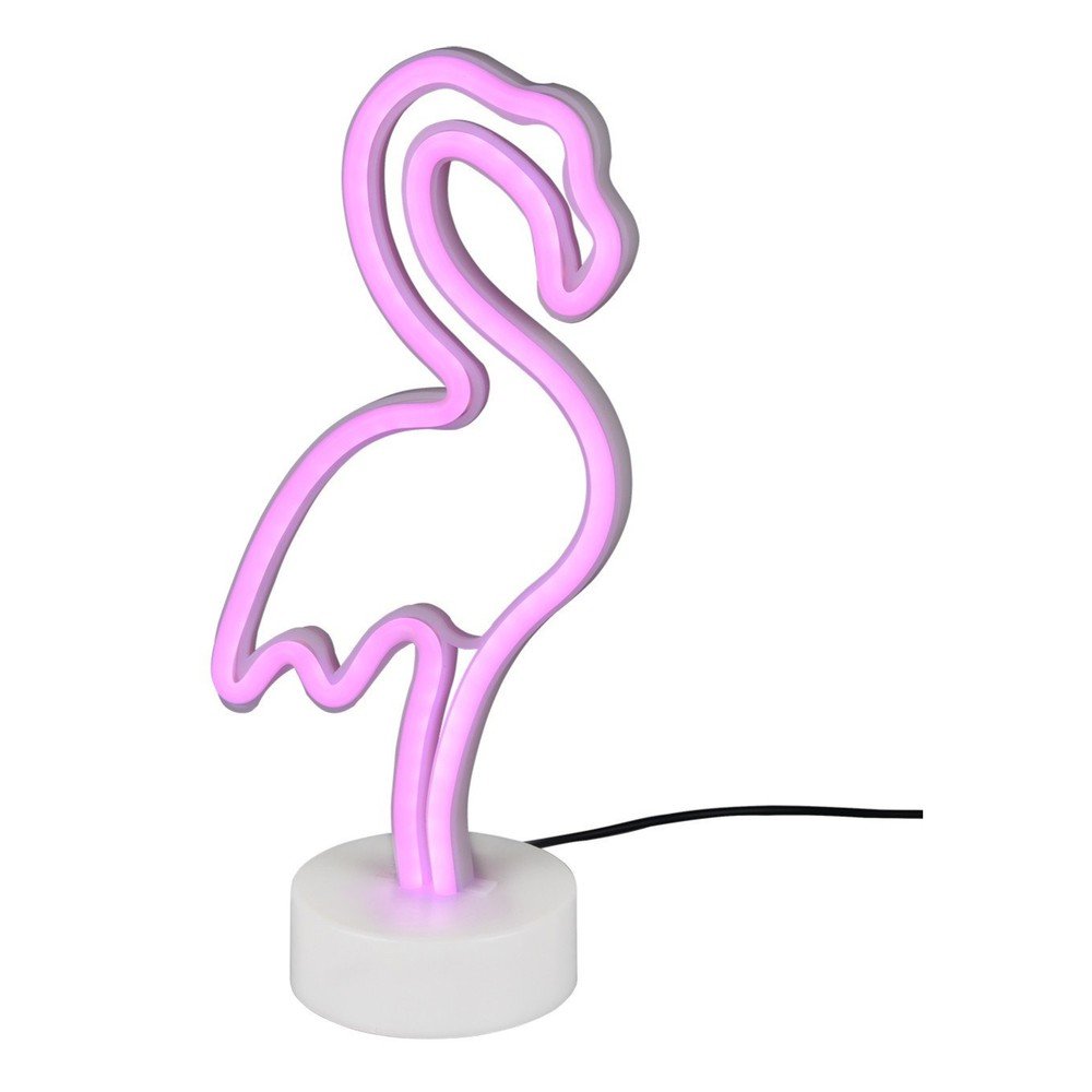 Bela namizna svetilka LED (višina 29 cm) Flamingo