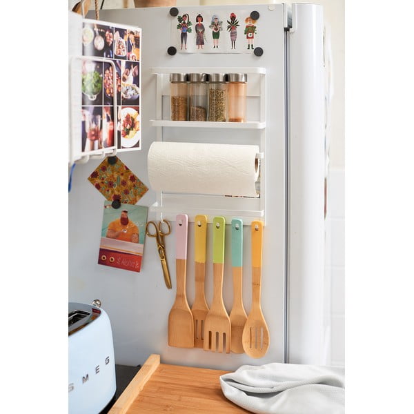Velik bel magnetni kuhinjski nosilec YAMAZAKI Tower Magnetic Side Rack-image-1
