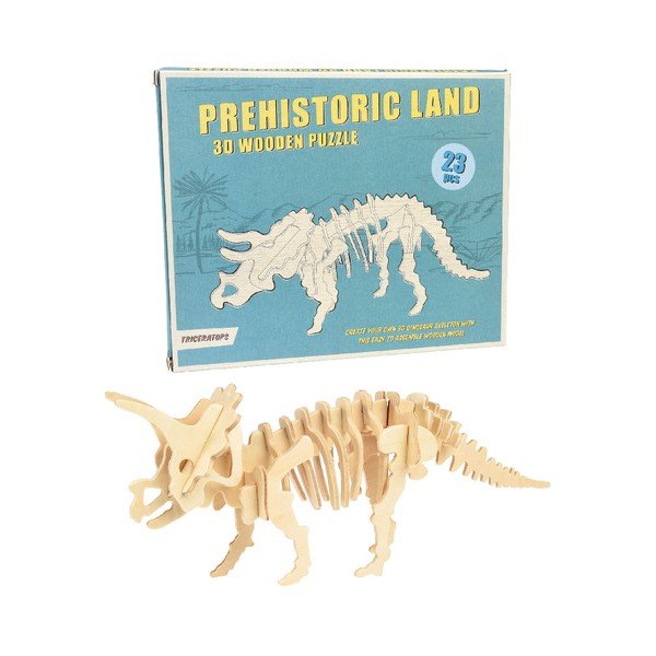 Lesena 3D sestavljanka dinozaver Rex London Triceratops
