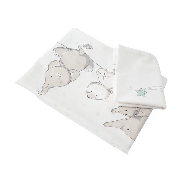 Siva zibelka na koleščkih in z ogrodjem za baldahin 40x90 cm Strenenzauber – Roba-image-4