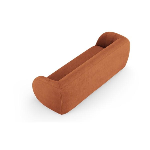 Oranžna sedežna garnitura iz tkanine bouclé 230 cm Essen – Cosmopolitan Design-image-3