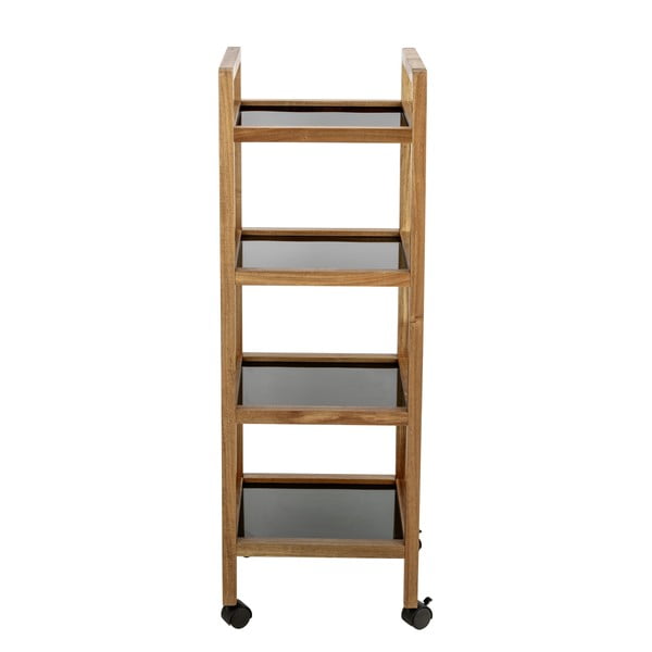 Črna/naravna kopalniška polica iz masivne akacije 35x101,5 cm Fondi – Wenko-image-3