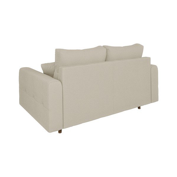Bež sedežna garnitura iz rebrastega žameta 150 cm Ariella – Ropez-image-2