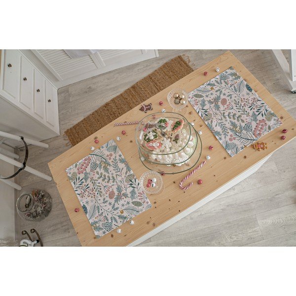 Božični namizni prt v kompletu 2 kosa 45x35 cm Pastel Christmas - Butter Kings-image-1