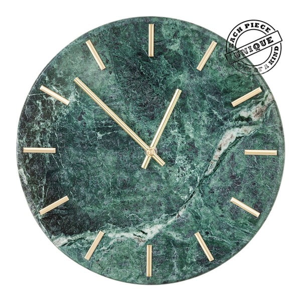 Zelena stenska ura z marmornim učinkom Kare Design Desire