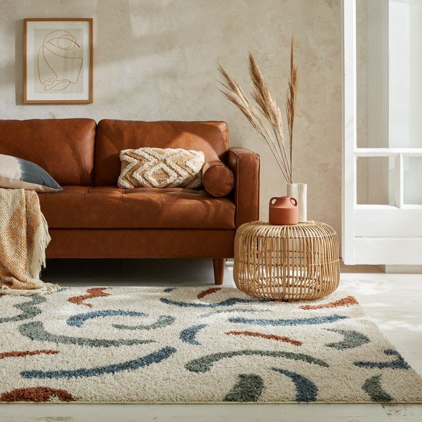 Kremno bela preproga 80x150 cm Squiggle – Flair Rugs-image-1