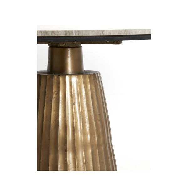 Okrogla jedilna miza z mizno ploščo v marmornem dekorju v bronasti in naravni barvi ø 100 cm Rianne – Light & Living-image-4