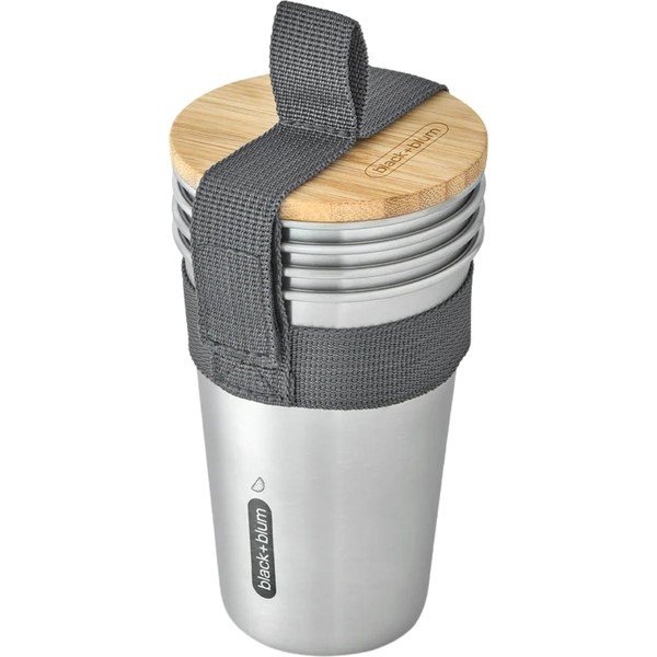 Potovalni lonček iz nerjavečega jekla v srebrni barvi 500 ml – Black + Blum