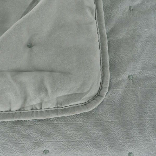 Prašno zeleno prešito pregrinjalo 230x280 cm – Ixia-image-1