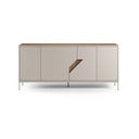 Kremno bela/naravna komoda v hrastovem dekorju 180x80x40 cm Lilou – Marckeric