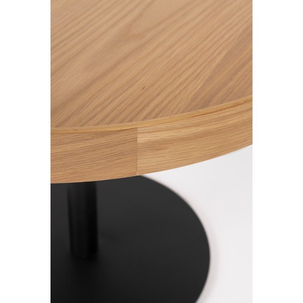 Okrogla klubska mizica z mizno ploščo v hrastovem dekorju v naravni barvi ø 56 cm Yuri M – White Label-image-3